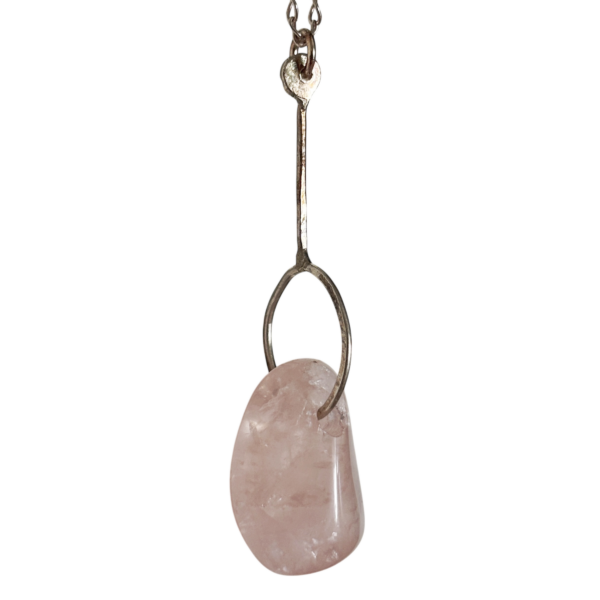 Totem Rose Quartz silver necklace(C) 2025 - BASTET JEWELRY STUDIO. All Rights Reserved.