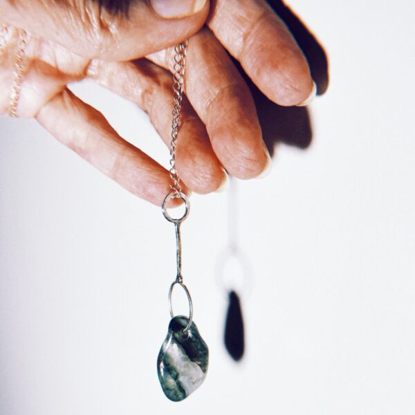 Totem Moss Agate silver necklace(C) 2025 - BASTET JEWELRY STUDIO. All Rights Reserved.