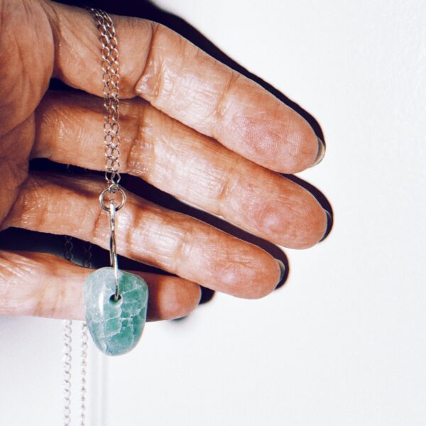 Totem Green Aventurine silver necklace(C) 2025 - BASTET JEWELRY STUDIO. All Rights Reserved.