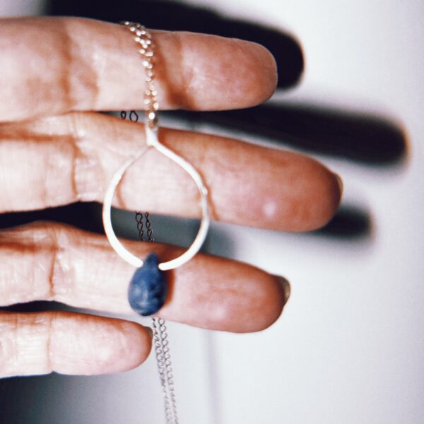 Totem Blue Aventurine silver necklace(C) 2025 - BASTET JEWELRY STUDIO. All Rights Reserved.