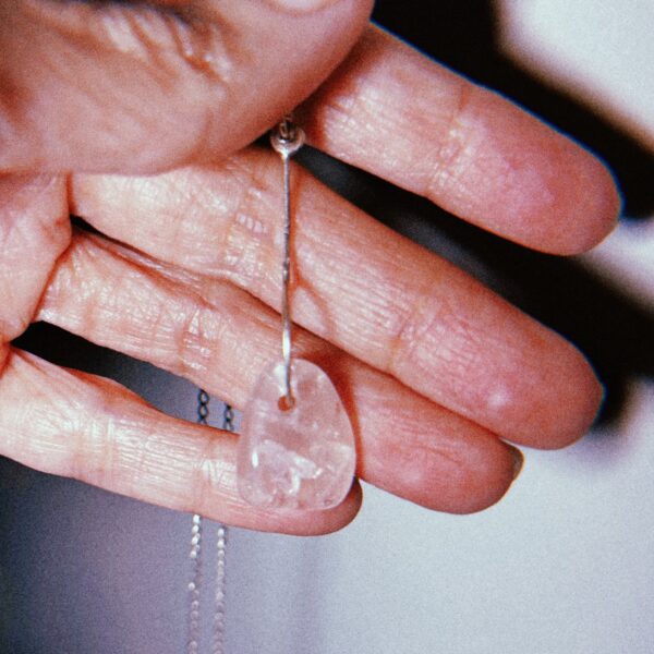 Totem Rose Quartz silver necklace(C) 2025 - BASTET JEWELRY STUDIO. All Rights Reserved.